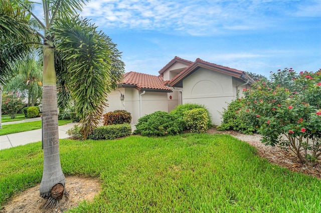 view of front facade with a front yard