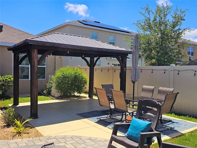 view of patio with a gazebo