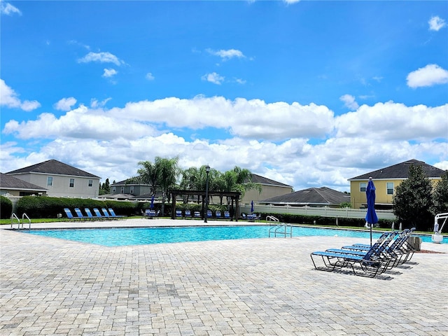 view of pool featuring a patio area