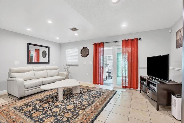 view of tiled living room