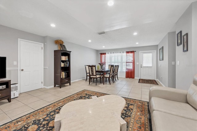 view of tiled living room