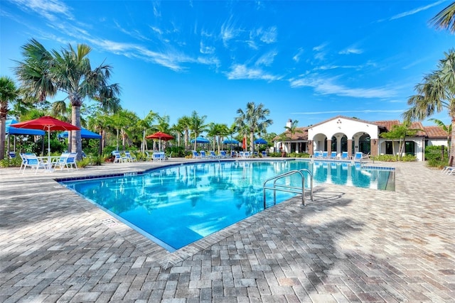 view of pool with a patio area