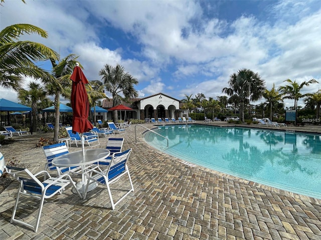 view of pool with a patio