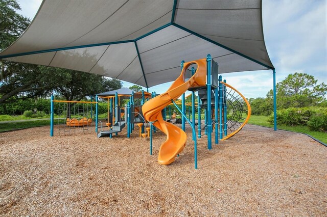 view of community jungle gym