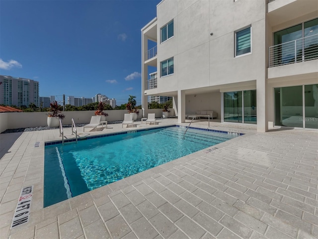 view of pool with a patio