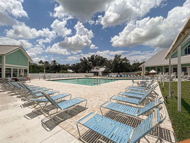 view of pool featuring a patio area