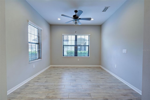 spare room featuring ceiling fan