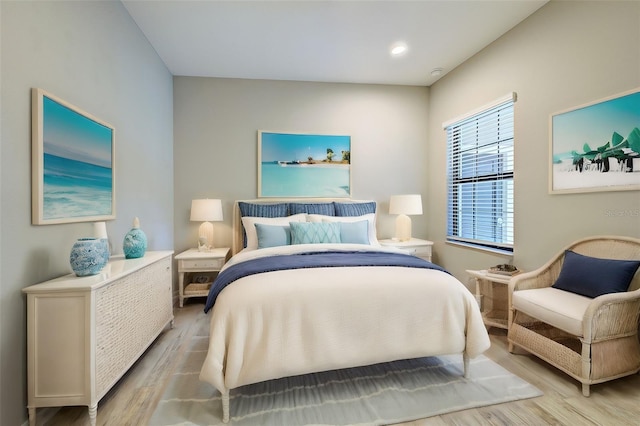 bedroom with wood-type flooring