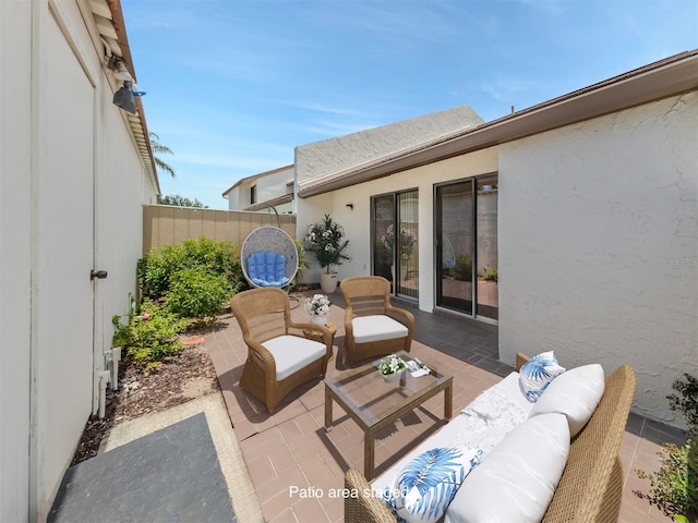 view of patio featuring an outdoor living space