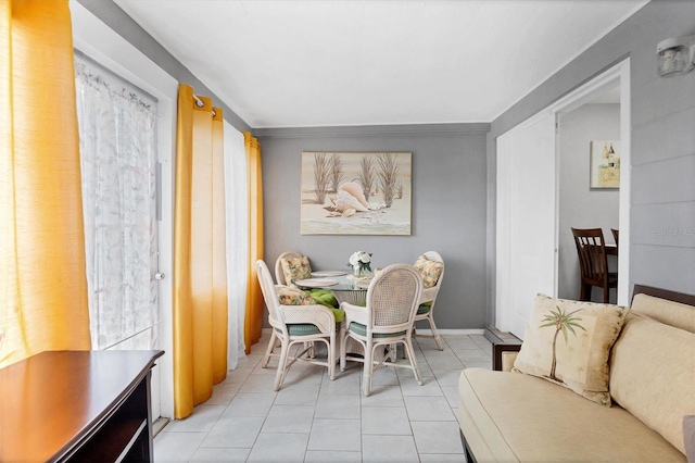 view of tiled dining space