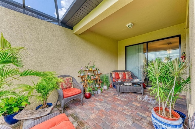 view of patio featuring an outdoor living space