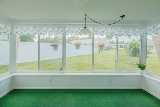 view of unfurnished sunroom