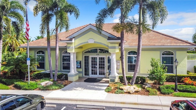 view of front of home with french doors