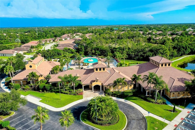 bird's eye view with a residential view