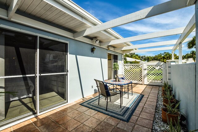 view of patio with a pergola