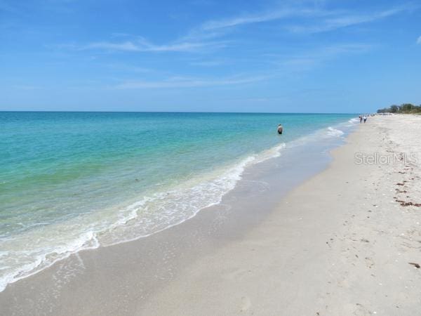 property view of water with a beach view