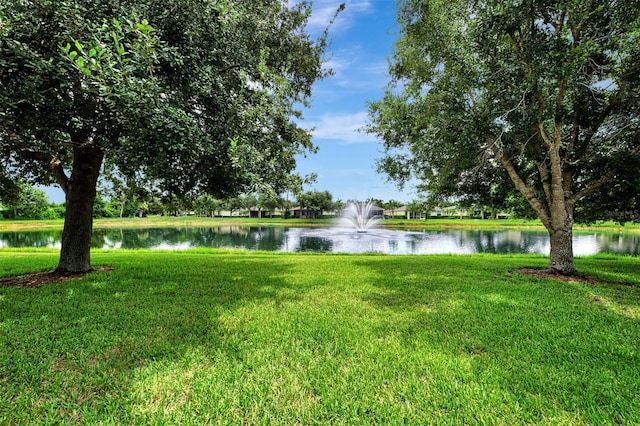 view of yard featuring a water view