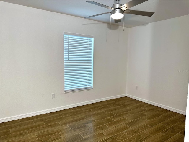 unfurnished room with ceiling fan