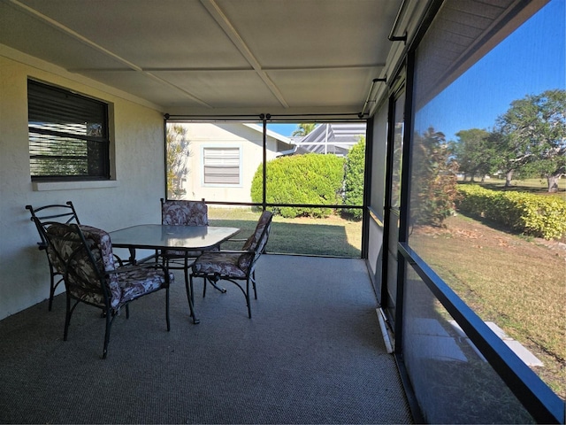 view of sunroom