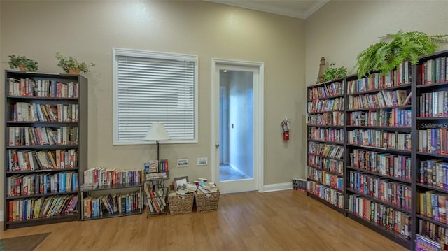 miscellaneous room with light hardwood / wood-style floors