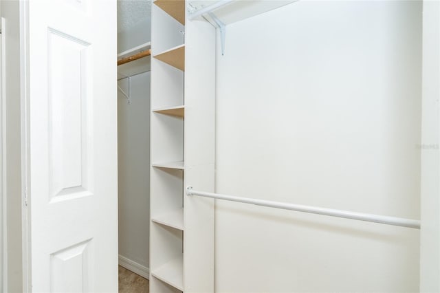 walk in closet with hardwood / wood-style floors