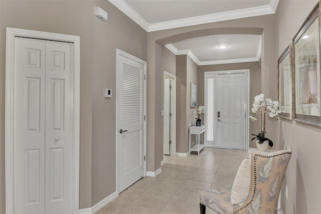 interior space featuring ornamental molding