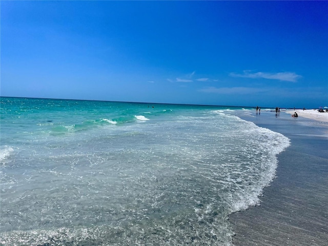 property view of water with a beach view