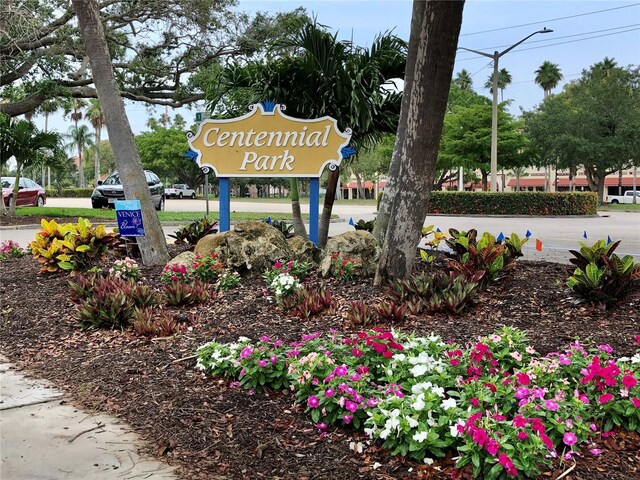 view of community sign