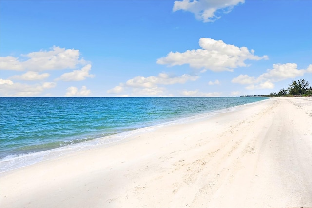 property view of water with a beach view