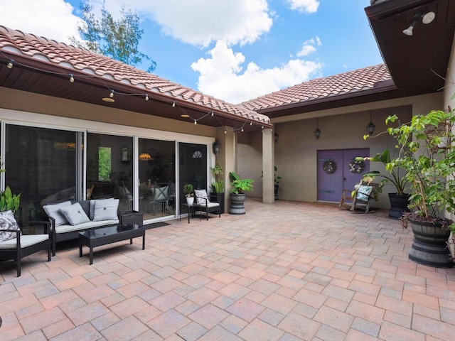 view of patio featuring an outdoor hangout area