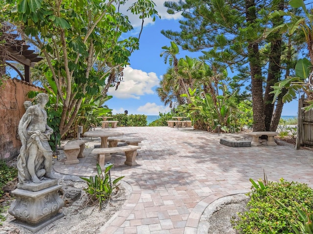 view of patio / terrace featuring fence