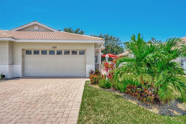 exterior space featuring a garage