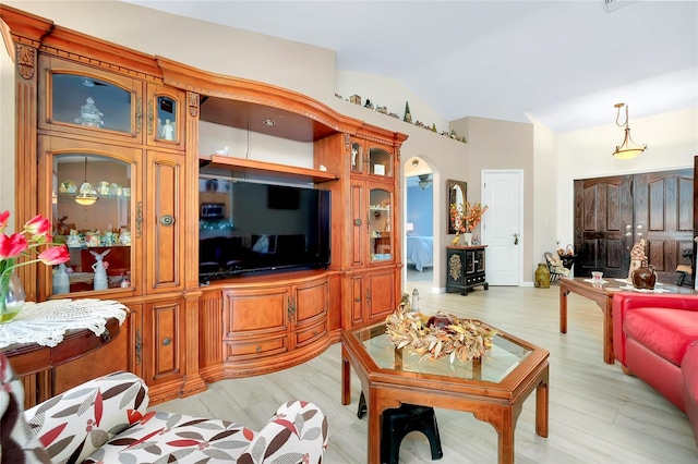 living room featuring light hardwood / wood-style flooring