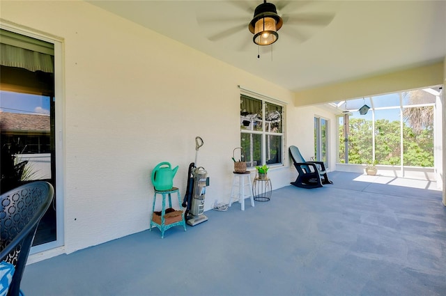 view of patio with ceiling fan