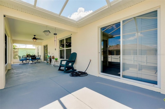 view of patio / terrace featuring ceiling fan