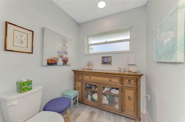 bathroom featuring hardwood / wood-style floors and toilet