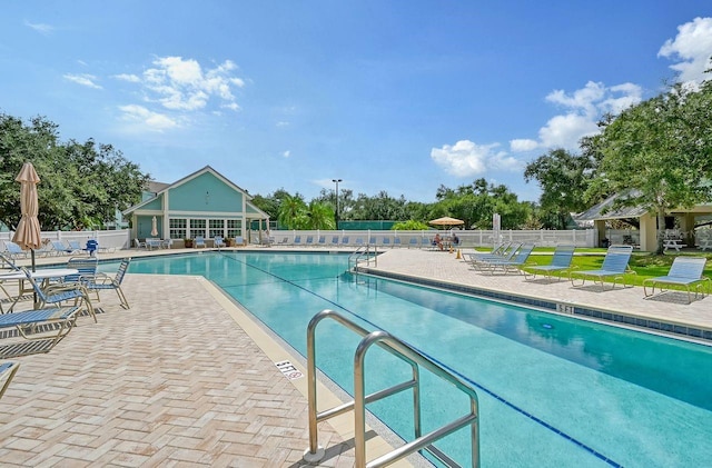 view of pool with a patio