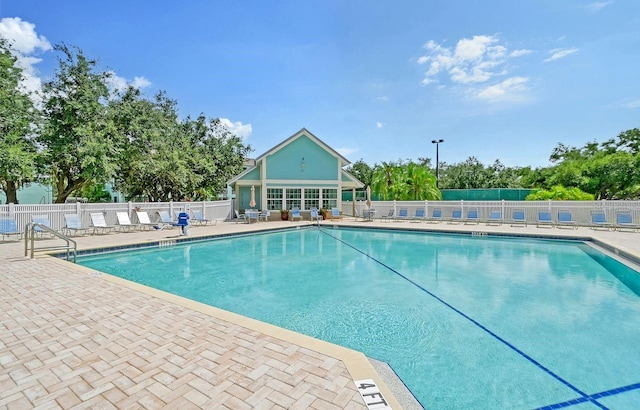 view of pool featuring a patio area