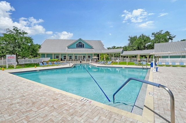 view of pool with a patio area