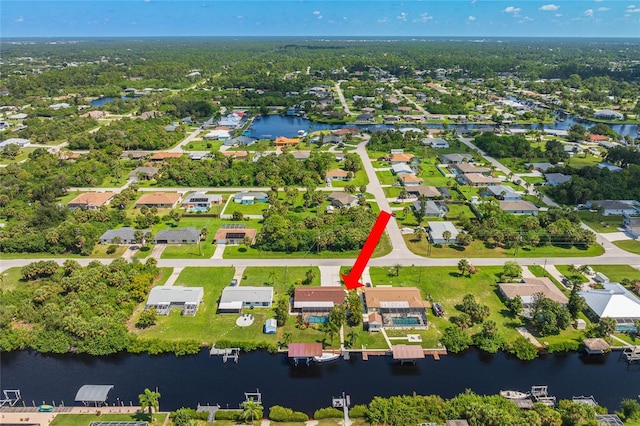 18069 Ohara Dr, Port Charlotte, FL 33948 - bird's eye view with a water view and a residential view