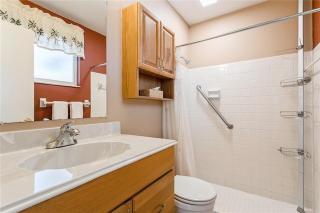 18069 Ohara Dr, Port Charlotte, FL 33948 - full bath with toilet, tiled shower, and vanity