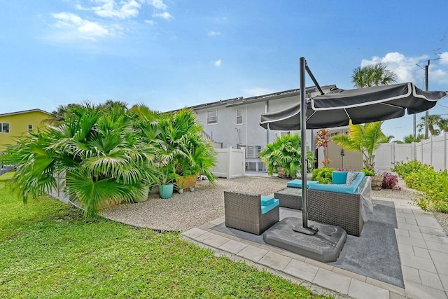 exterior space featuring an outdoor hangout area