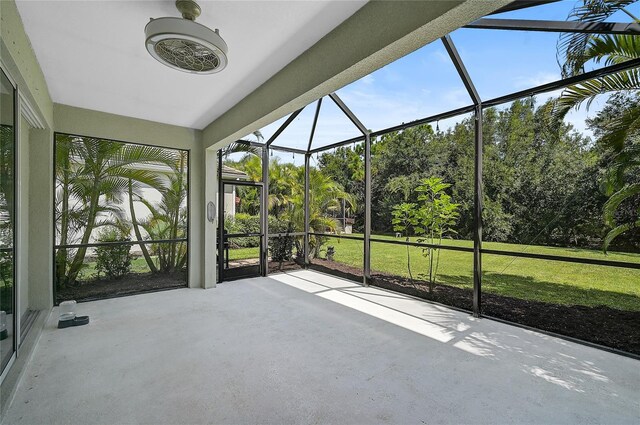 view of unfurnished sunroom