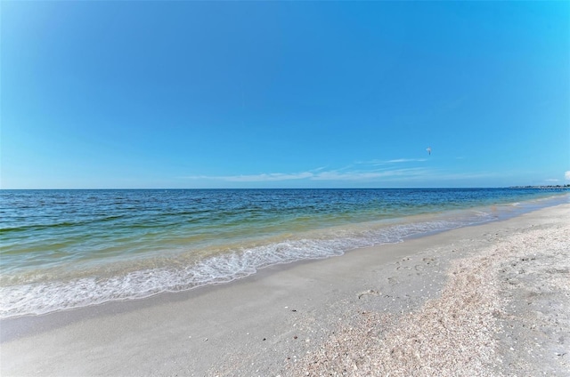 property view of water with a beach view