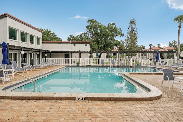 view of pool with a patio area