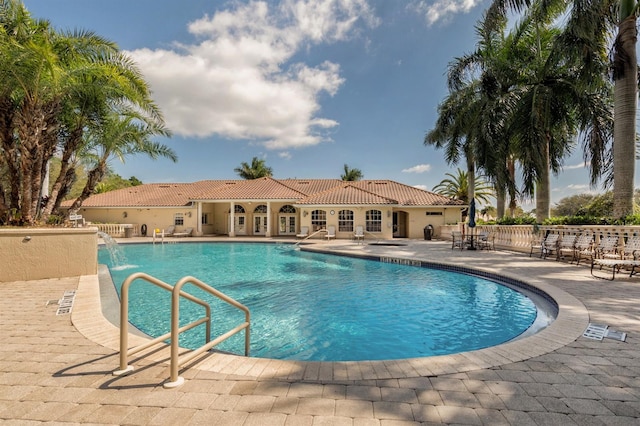 view of pool with a patio area