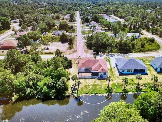 2197 Nita Ter, North Port, FL 34286 - birds eye view of property featuring a wooded view and a water view