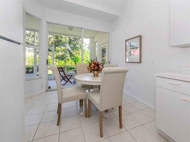 view of tiled dining area