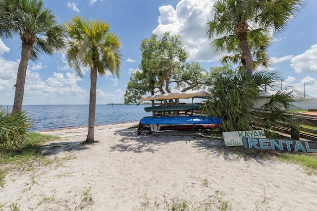 water view featuring a beach view