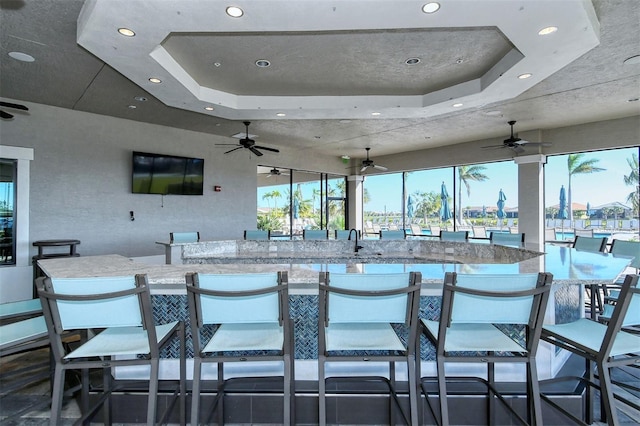 view of patio / terrace with ceiling fan